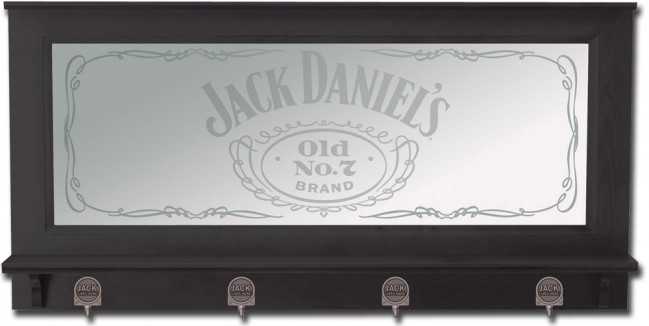 Jack Daniel's Old No. 7 Bar Mirror w/ Pewter Hooks | BoozingGear.com