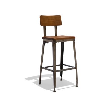 Octane Bar Stool with a Wood Seat
