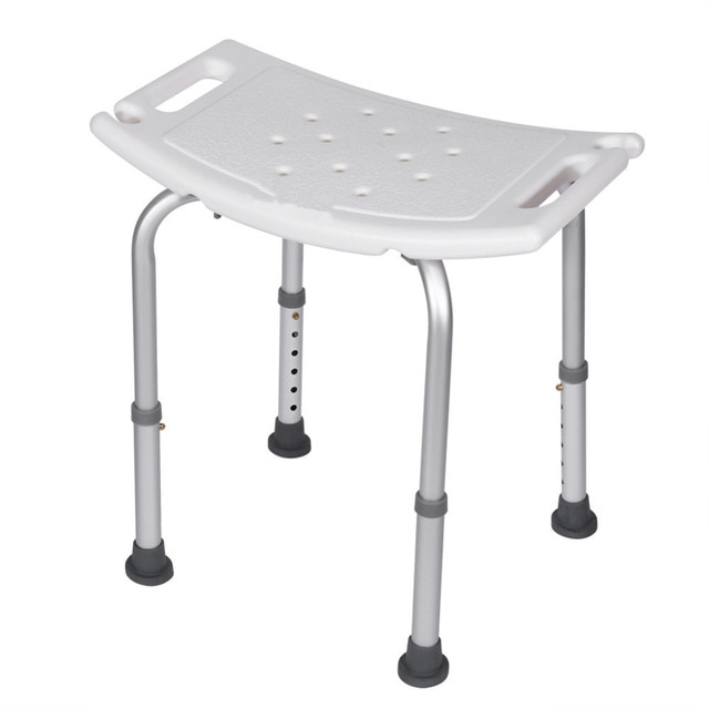 Shower Bath Stool Aluminum Alloy Seat Chair Without Back Adjustable
