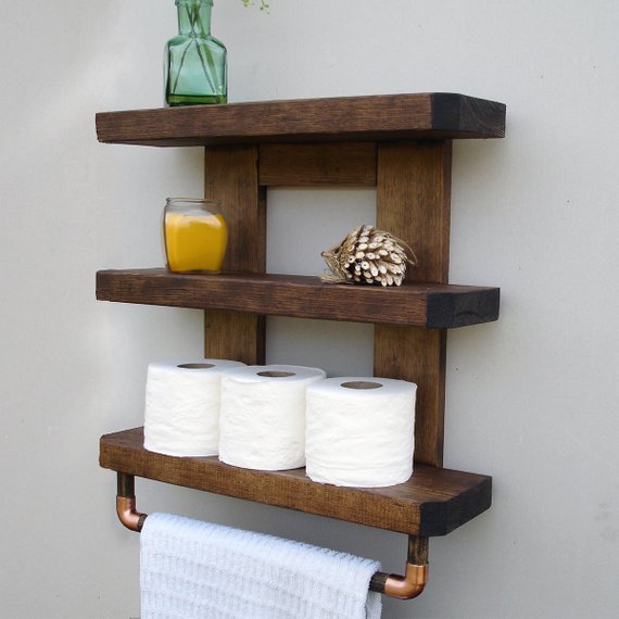 Bathroom shelves are the solution for more storage in the bathroom!