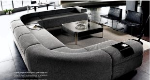 Sofas: Fabulous Gray Modern Style Big Sofas With Coffee Table, Small