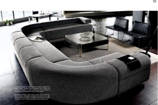 Sofas: Fabulous Gray Modern Style Big Sofas With Coffee Table, Small