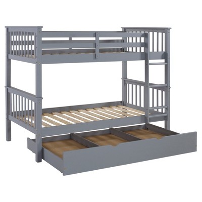 Solid Wood Bunk Bed With Trundle Bed - Saracina Home : Target