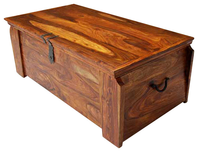 Solid Wood Storage Trunk Chest Box Coffee Table - Decorative Trunks