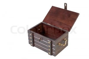 The open decorative chest on a white  | Stock Photo | Colourbox