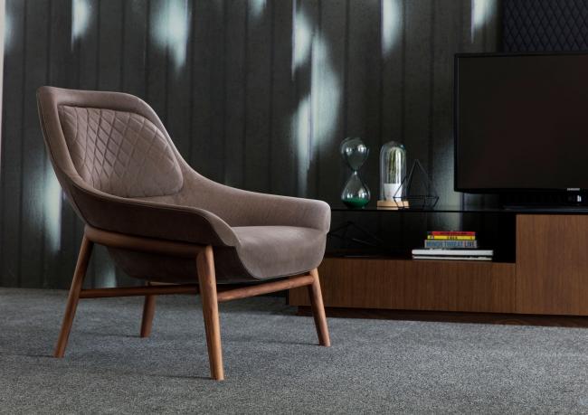 Hanna Designer armchair in wood and leather u2013 Berto Salotti
