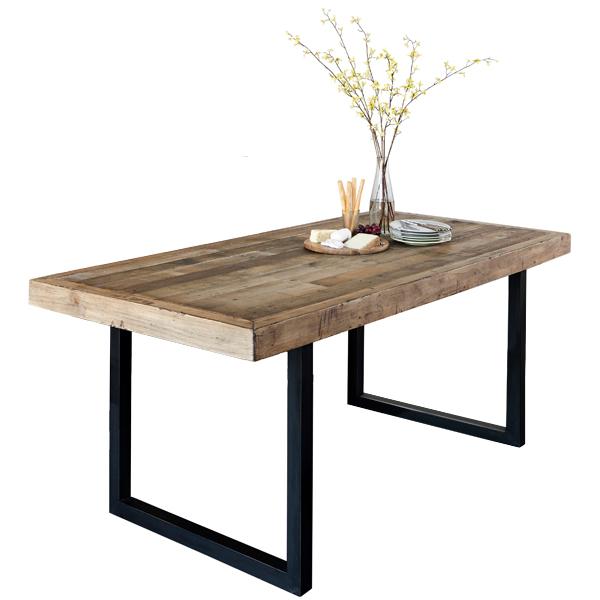 Standford Industrial Reclaimed Wood Extending Dining Table | Modish