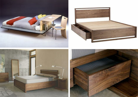 Multi-Functional Beds Designed with Desk & Drawer Space