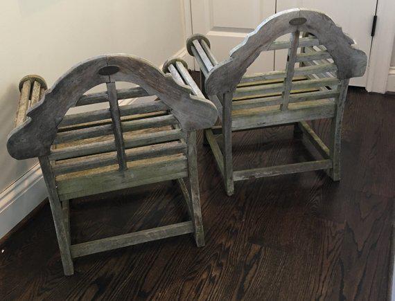 Vintage Children's English Lutyens Style Garden Chairs- a Pair