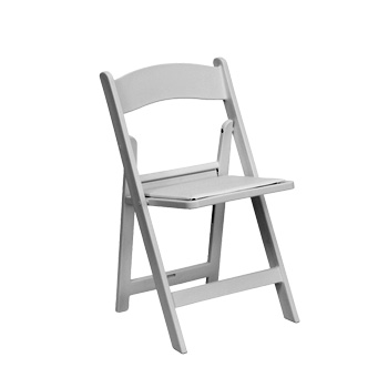 White Garden Folding Chair for Weddings and Parties from 5 Star Rental