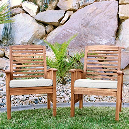 Amazon.com : Walker Edison Furniture Company Solid Acacia Wood Patio