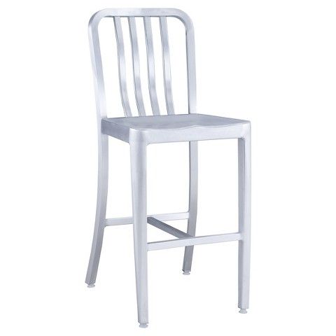 Zuo Gastro Counter Chair Brushed - Silver | Tiny King Ranch