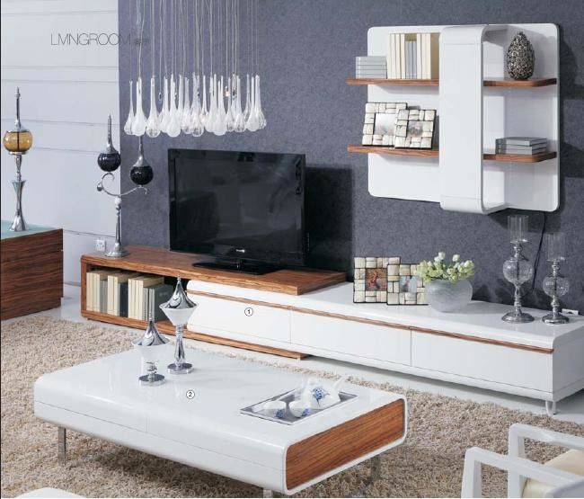White High Gloss Living Room Furniture Wall Unit Coffee Table Non