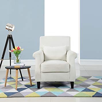 Amazon.com: Classic Scroll Arm Linen Fabric Living Room Armchair