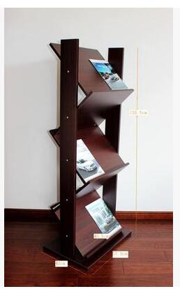 A wooden magazine rack. Newspaper rack. Office book rack. Propaganda