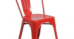 Amazon.com: Flash Furniture Metal Chair, Red: Kitchen & Dining