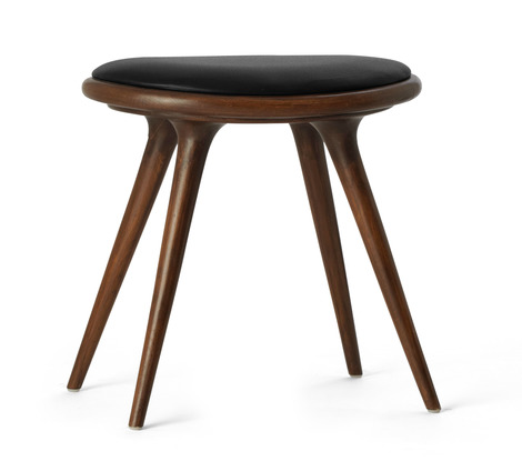 Mater Dark Stained Oak with Black Leather Stool - 2Modern