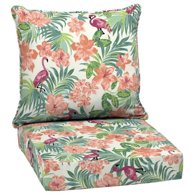 Flamingo Deep Seat Cushion Set of 2 Outdoor Chair Patio Dining