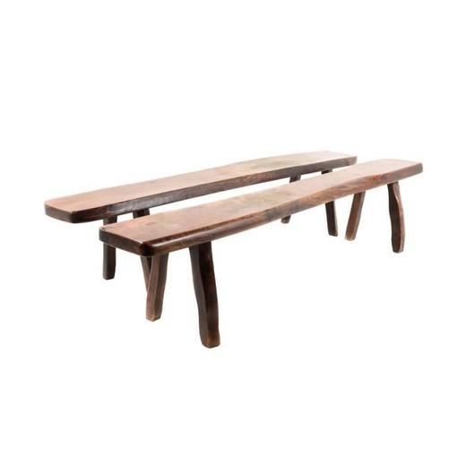 French Rustic Elm Plank Bench at 1stdibs