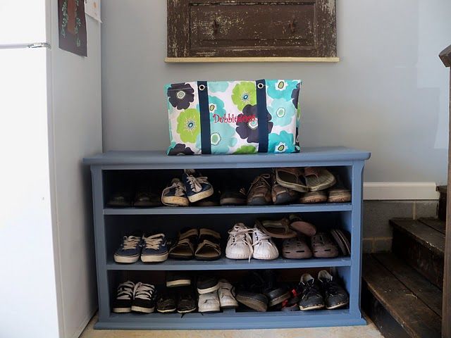 Old Dresser with no drawers turned into a shoe rackperfect the