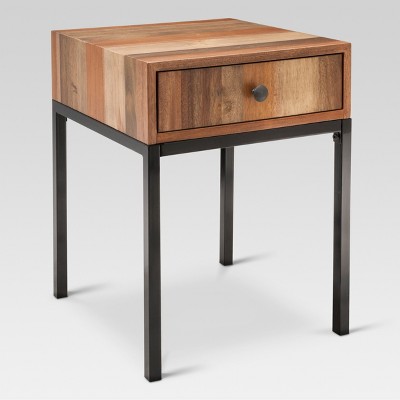 Hernwood Mixed Material Side Table - Brown - Threshold™ : Target