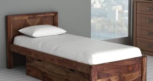 Buy Oriel Solid Wood Single Bed with Drawer Storage in Provincial