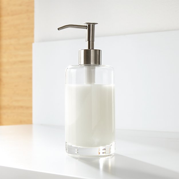 Silver Glass Soap Dispenser + Reviews | Crate and Barrel