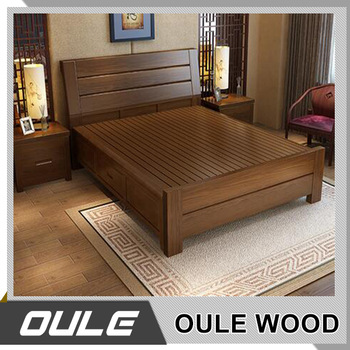 Hot Sale Ash Solid Wood Double Bed New Design Fashion Wooden