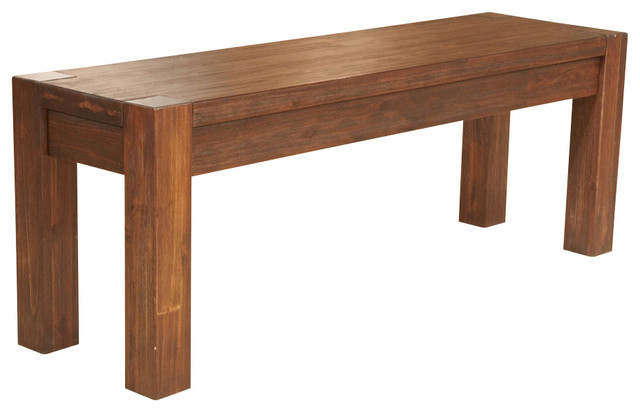 Modus Meadow Solid Wood Bench in Brick Brown - Rustic - Dining