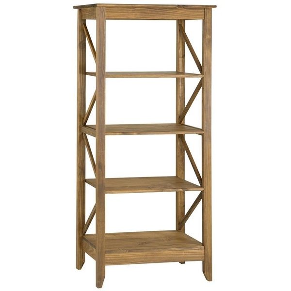 Shop Jay 31.5 in. Solid Wood Bookcase with 4 Shelves in Nature