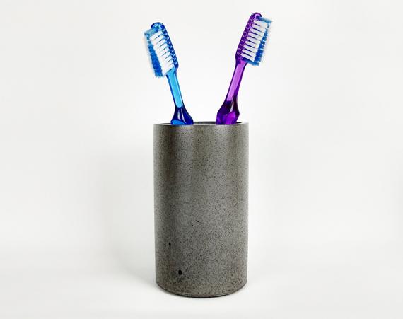 Bathroom Cup Holder Concrete Toothbrush Holder Concrete Bath | Etsy