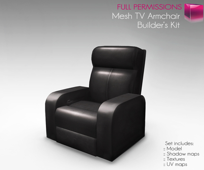 Second Life Marketplace - Full Perm Mesh Leather TV Armchair