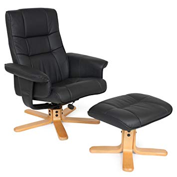 TecTake Luxury Faux Leather TV Armchair Recliner With Footstool