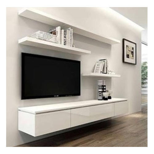 Wall Mounted Wood White Modern TV Rack, Rs 600 /square feet, Purport