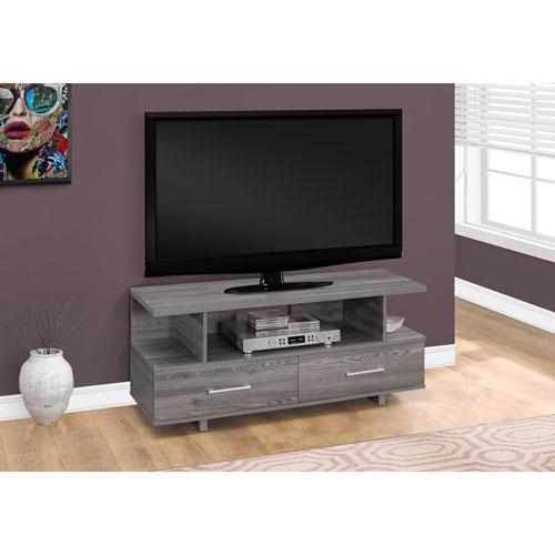 Hawthorne Ave 48 Inch Grey Tv Stand With 2 Storage Drawers I 2608