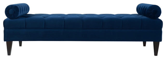Arla Bench, Navy Blue - Transitional - Upholstered Benches - by