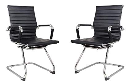 Amazon.com : Classic Replica visitors chair in BLACK PU leather