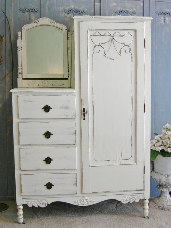 Antique Dresser Armoire Chifferobe Shabby Chic by RedBarnEstates