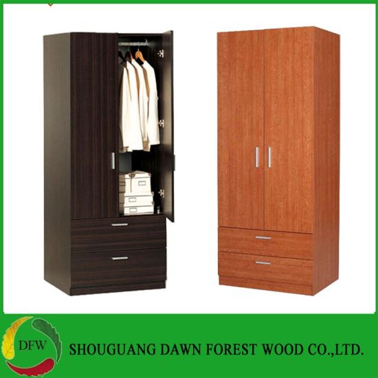 China Free Standing Double Open Panels Furniture Bedroom Wardrobe