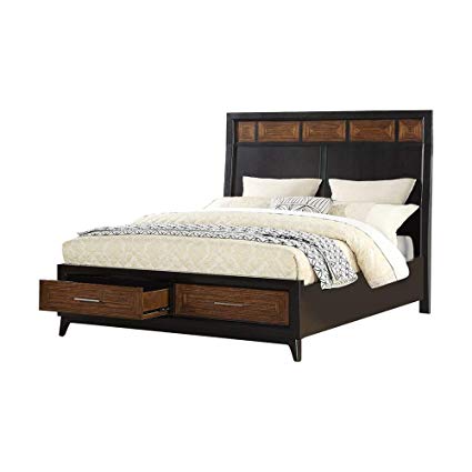 Amazon.com: Benzara BM168655 Wooden Bed with Headboard Insert & 2