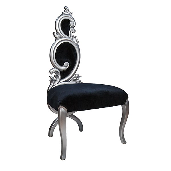 Black and Silver Baroque Chair - Premiere Events