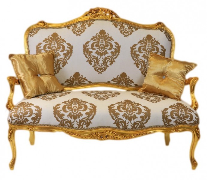 Casa Padrino Baroque sofa White-Gold Pattern / Gold - Italian style