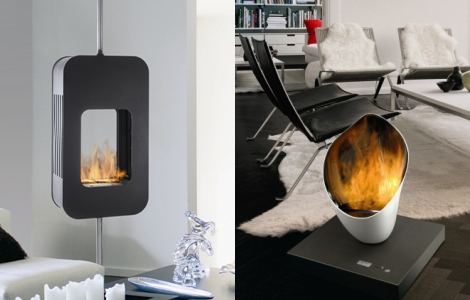 Zephyr and 'Burn Out' Ethanol Fireplaces by Brisach
