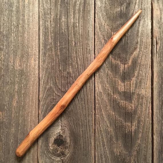 Hand Carved Wand Pear Wood The Unadorned | Etsy