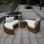 Elegant lounge furniture made of polyrattan for terrace and garden