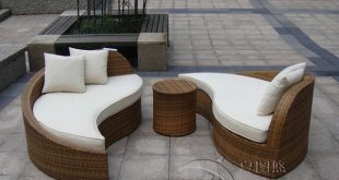 3pcs rattan sofa set Poly Rattan Waterproof Lounge Bed , Rattan