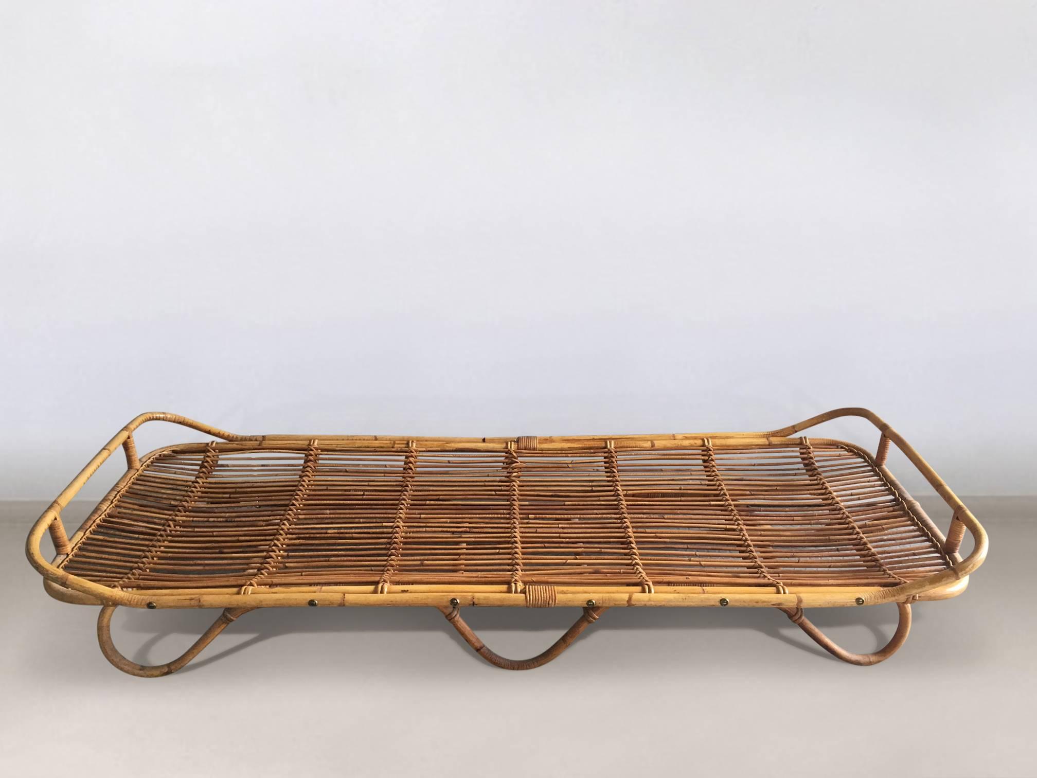 Midcentury Bohemian, Rattan Bed, Daybed, 1950s at 1stdibs