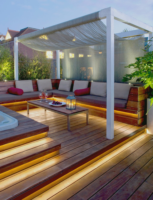 Terrace made of tropical wood