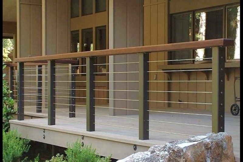 Wooden balcony railings
