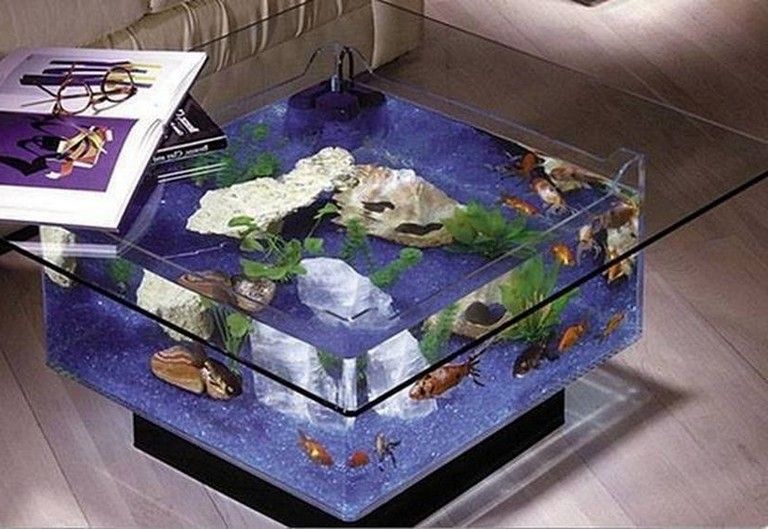 Aquarium Feature On Coffee Table Design Ideas 7